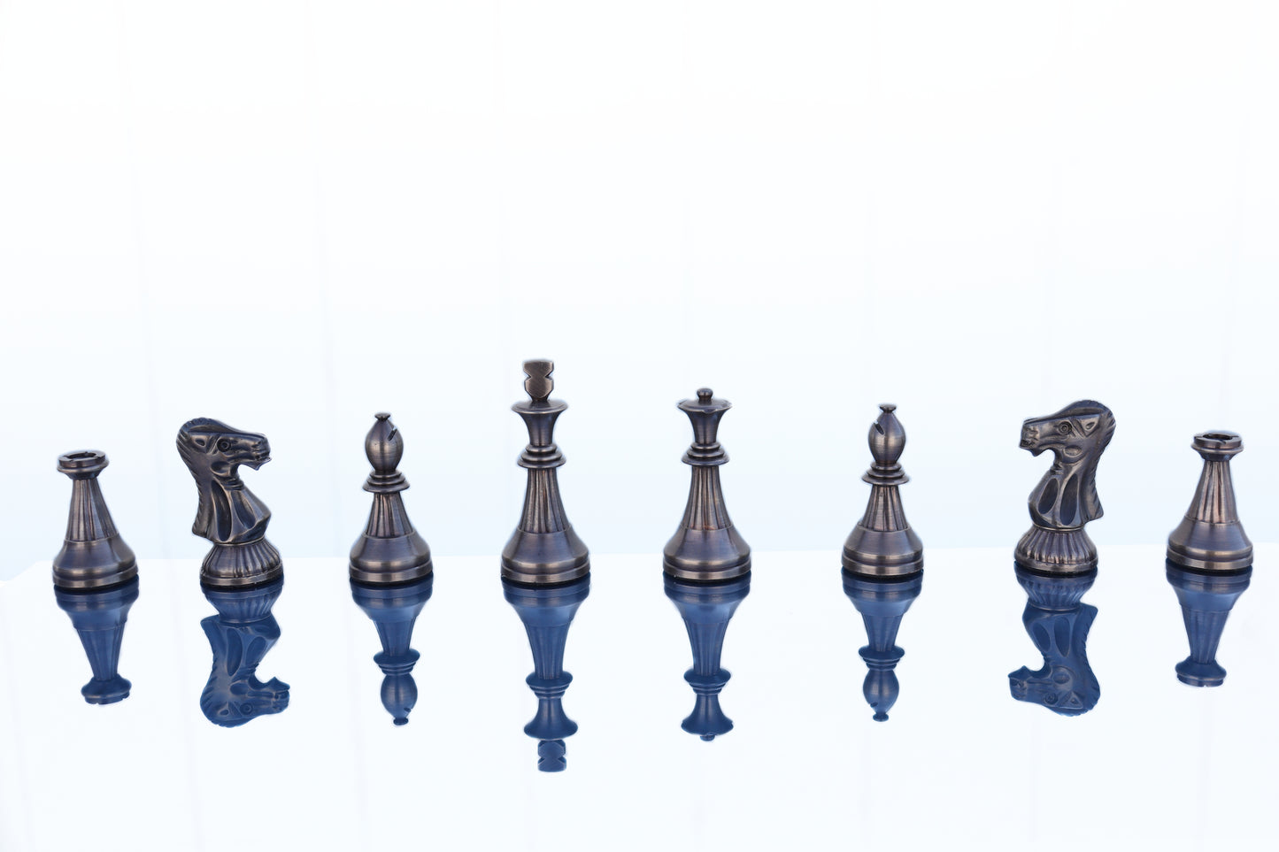 playminds 21" Luxury Roman Empire Metal Chess Set | Artisan Bud Rosewood & Maple