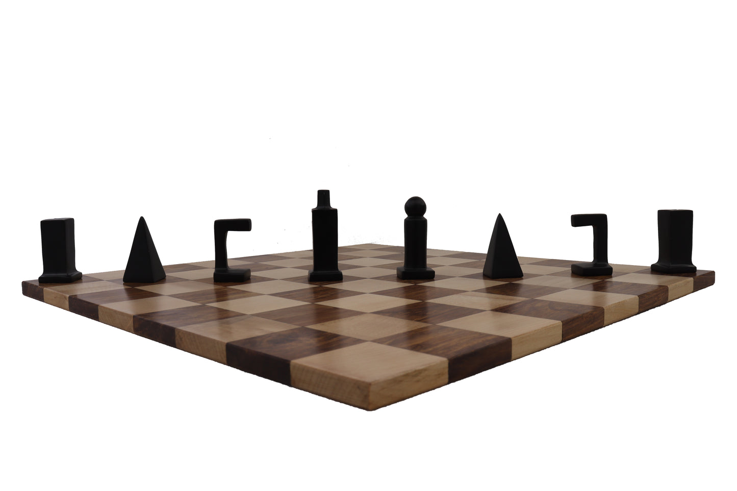 playminds Abstract Metal & Natural Wood Chess Set