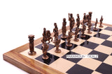 playminds Roman Empire Metal Chess Set with Hand-Carved Floral Chest