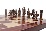 playminds  Roman Empire Handcrafted Metal Chess Set with Luxury Wooden Board