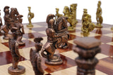 playminds  Roman Empire Handcrafted Metal Chess Set with Luxury Wooden Board
