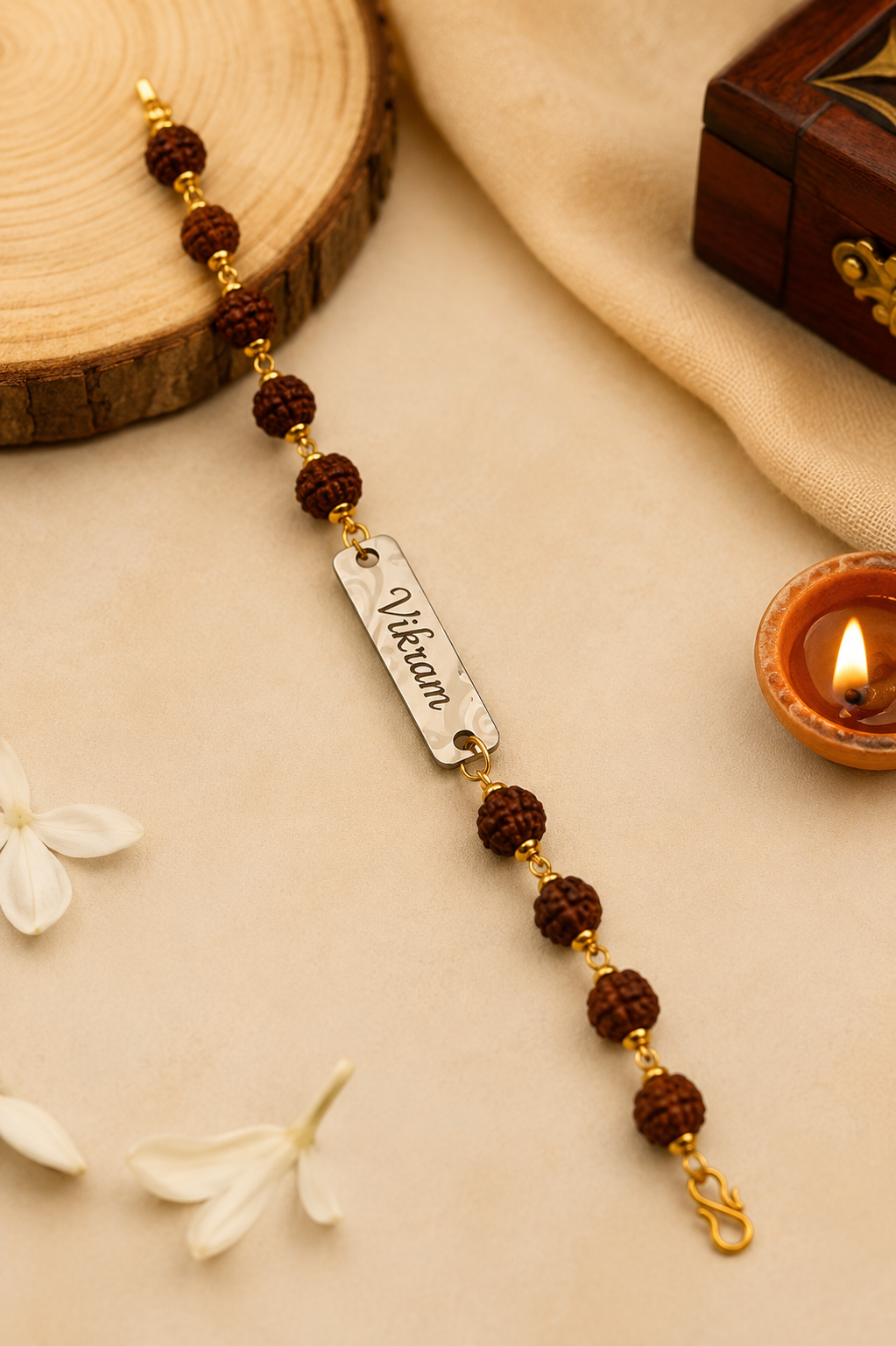 Rakkhi - Personalized Rudraksha Name Bracelet