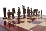 playminds Roman Empire Luxury Metal Chess Set with 21" Handcrafted Wooden Board