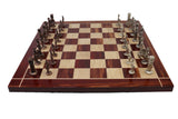 playminds Roman Empire Luxury Metal Chess Set with 21" Handcrafted Wooden Board