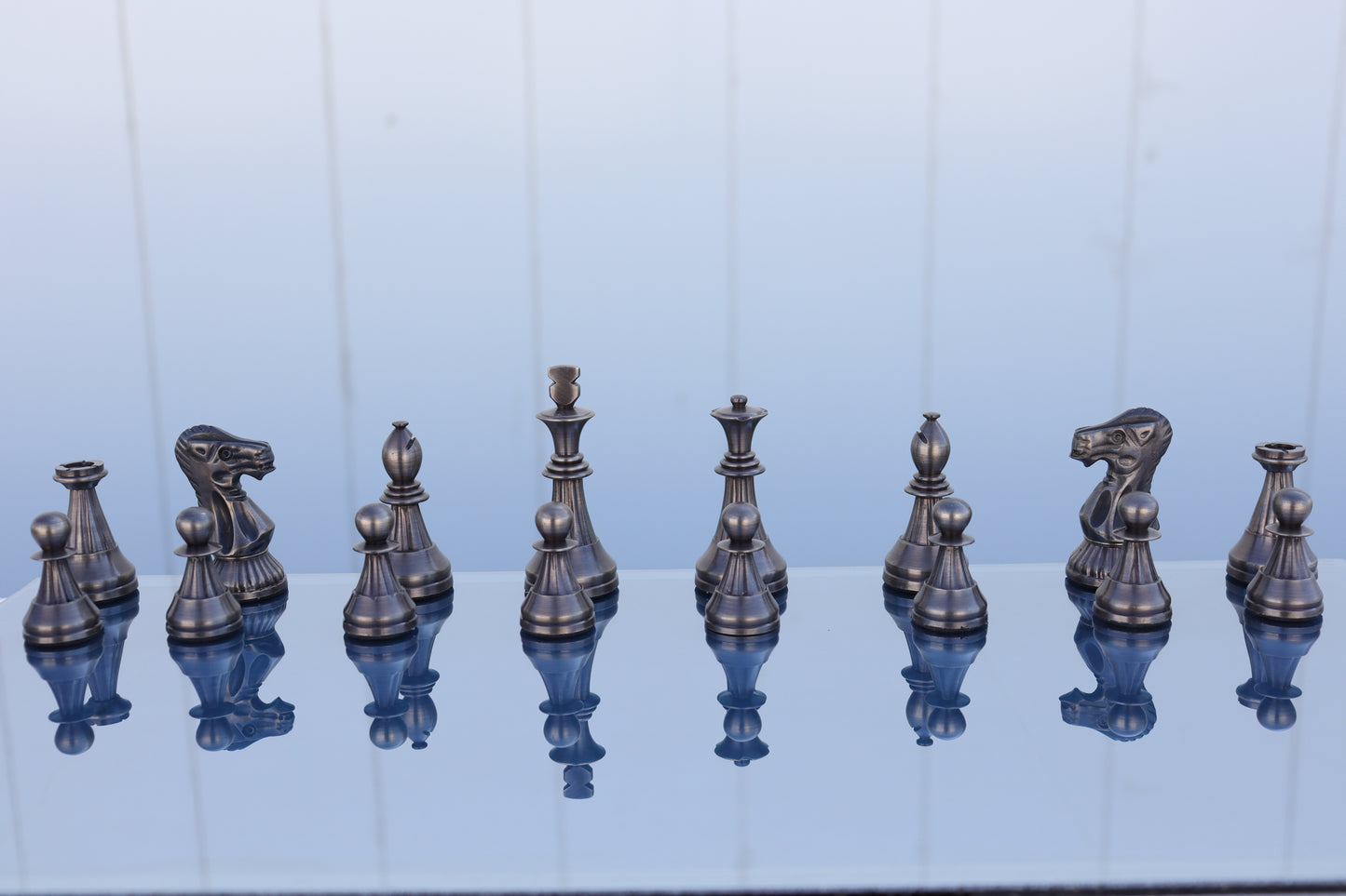 playminds 21" Luxury Roman Empire Metal Chess Set | Artisan Bud Rosewood & Maple