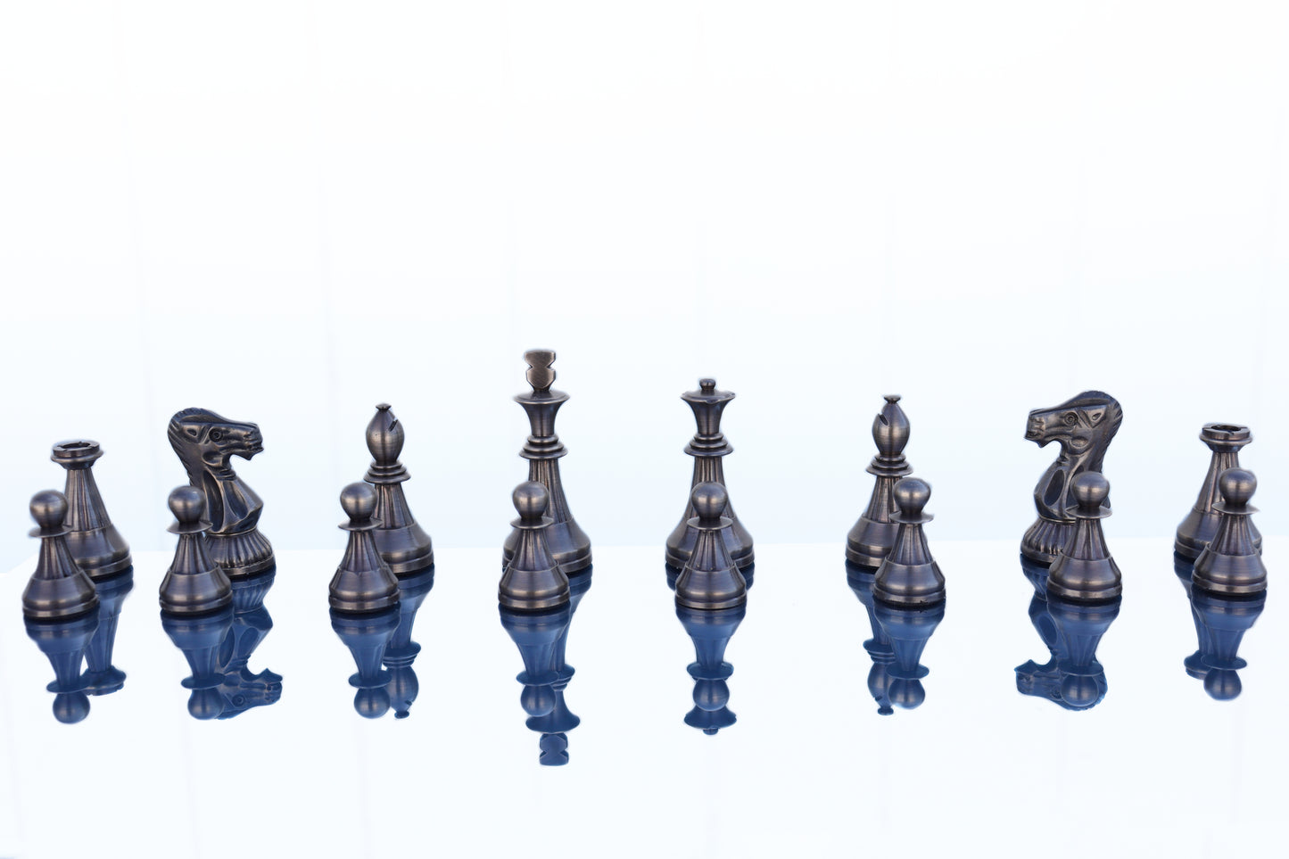playminds 21" Luxury Roman Empire Metal Chess Set | Artisan Bud Rosewood & Maple